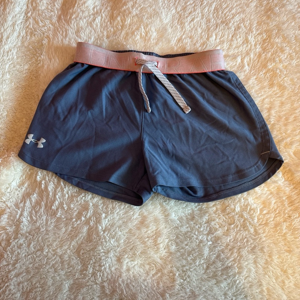 Under Armour Women's Navy and Pink Athletic Shorts
